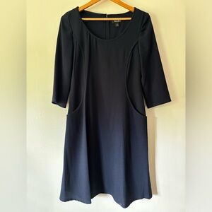 Navy shift dress w/pockets -Size 10
